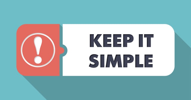 "Keep it simple" text flat design
